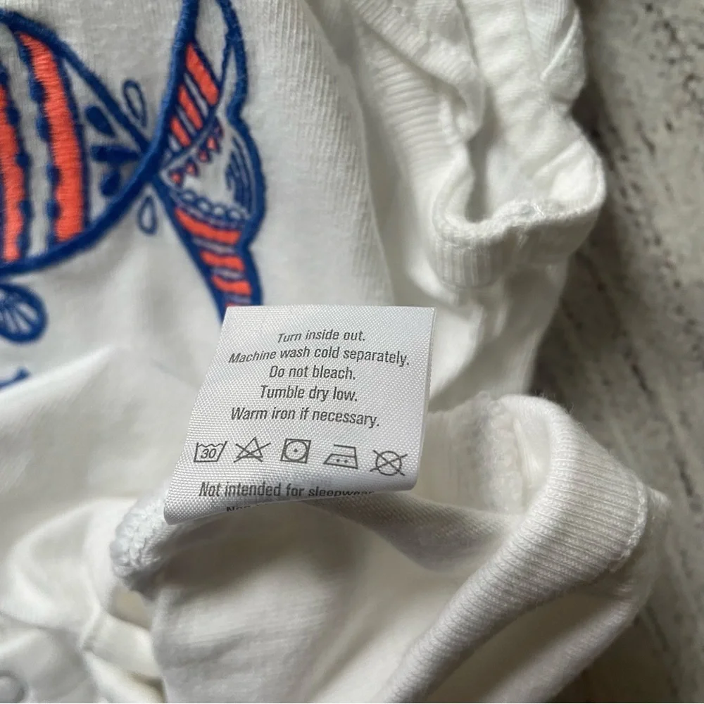 Gymboree White Fish Tank Onesie Size 3-6 months
